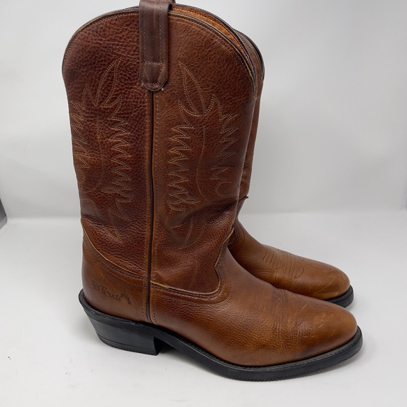 PD Tuff Men's Brown Leather Sierra Cowboy Boot 12D - Picture 1 of 10